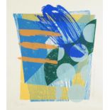 Abstract composition, geometric shapes, pencil signed artist's proof print in colour, limited