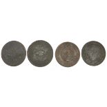 Four early 19th century one penny copper tokens