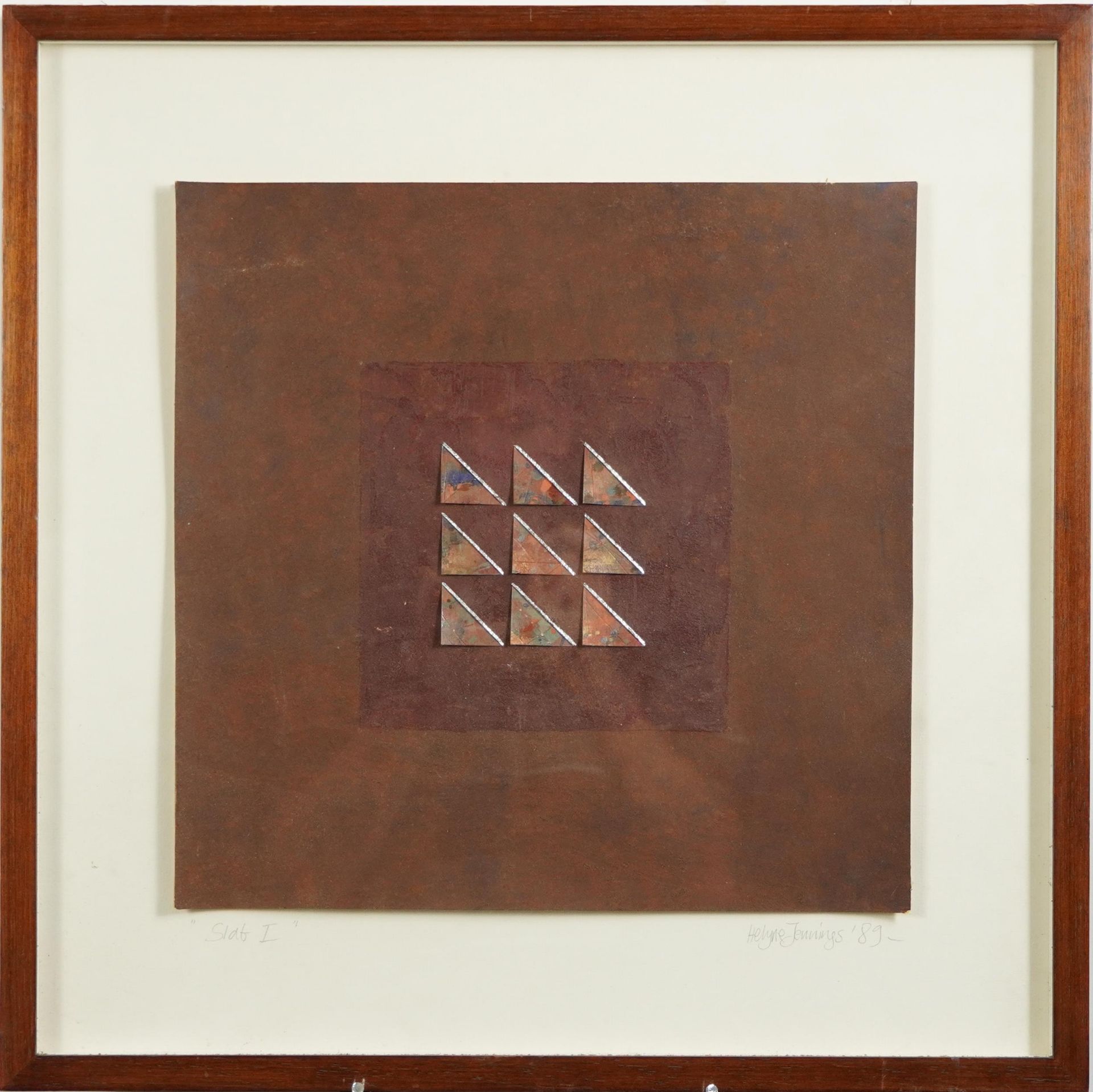 Helyne Jennings '89 - Slab II, mixed media and cut paper construction, Conservation Management label - Image 2 of 4