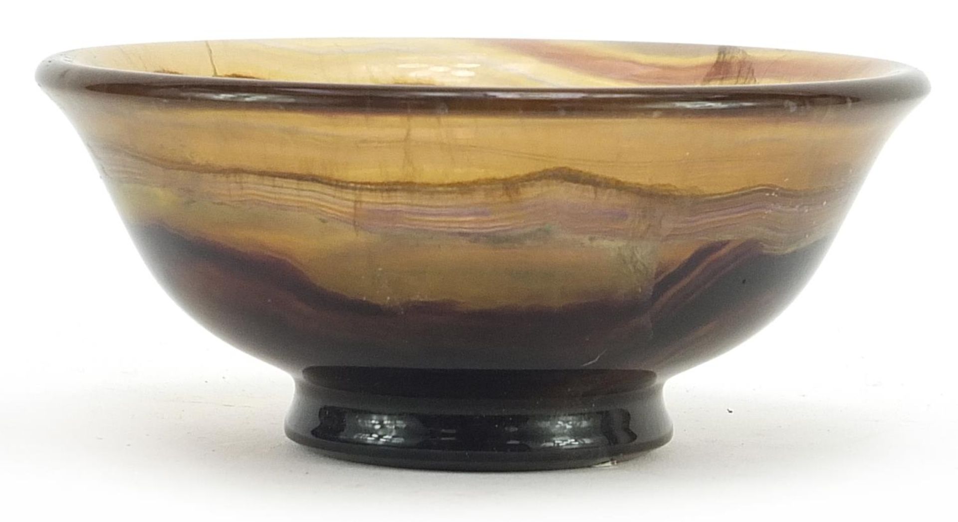 Polished flourite footed bowl, 14.5cm in diameter - Image 2 of 3