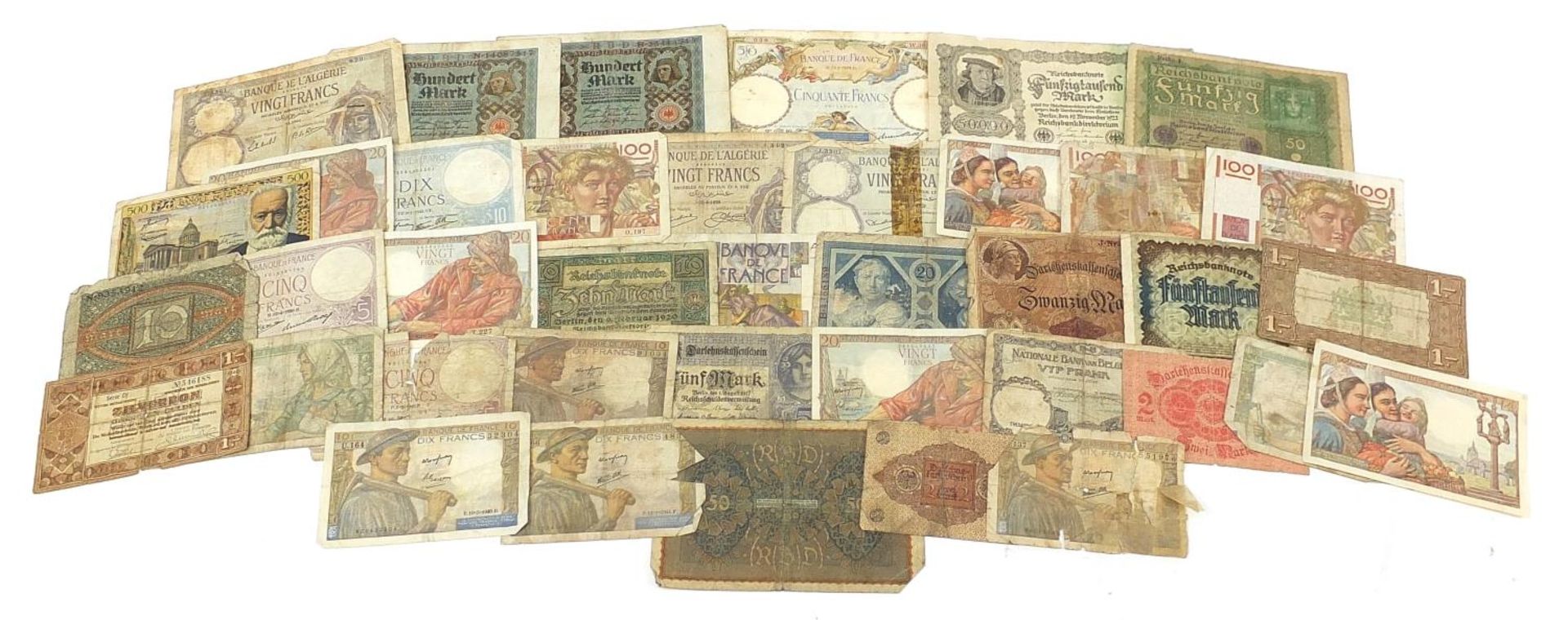 Collection of world banknotes