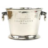 Du Louvois style Champagne ice bucket with ring handles, 39cm wide