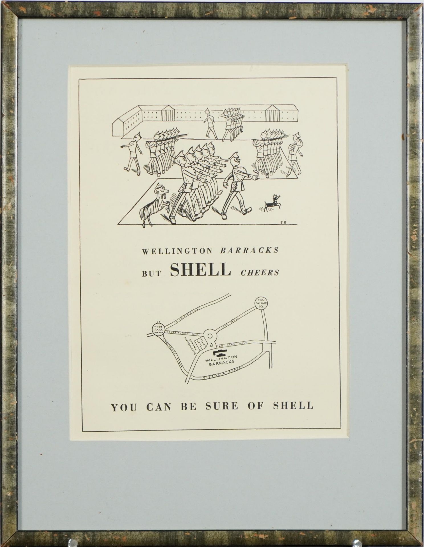 Edward Bawden - Wellington Barracks, You Can Be Sure of Shell lithograph, inscribed verso Curwen - Image 2 of 4