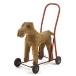 Vintage push-along child's toy dog by International Model Aircraft Ltd, 52cm high