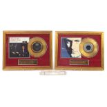 Two Phil Collins 24ct gold plated record displays, each limited edition 56/500, overall 45cm x 35cm