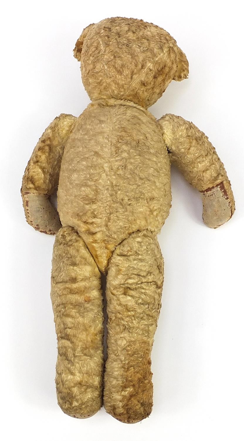 Vintage golden teddy bear with jointed limbs, 72cm high - Image 2 of 3