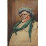 Portrait of a bearded gentleman wearing a scarf, Turkish school oil on canvas, unframed, 76cm x 51cm