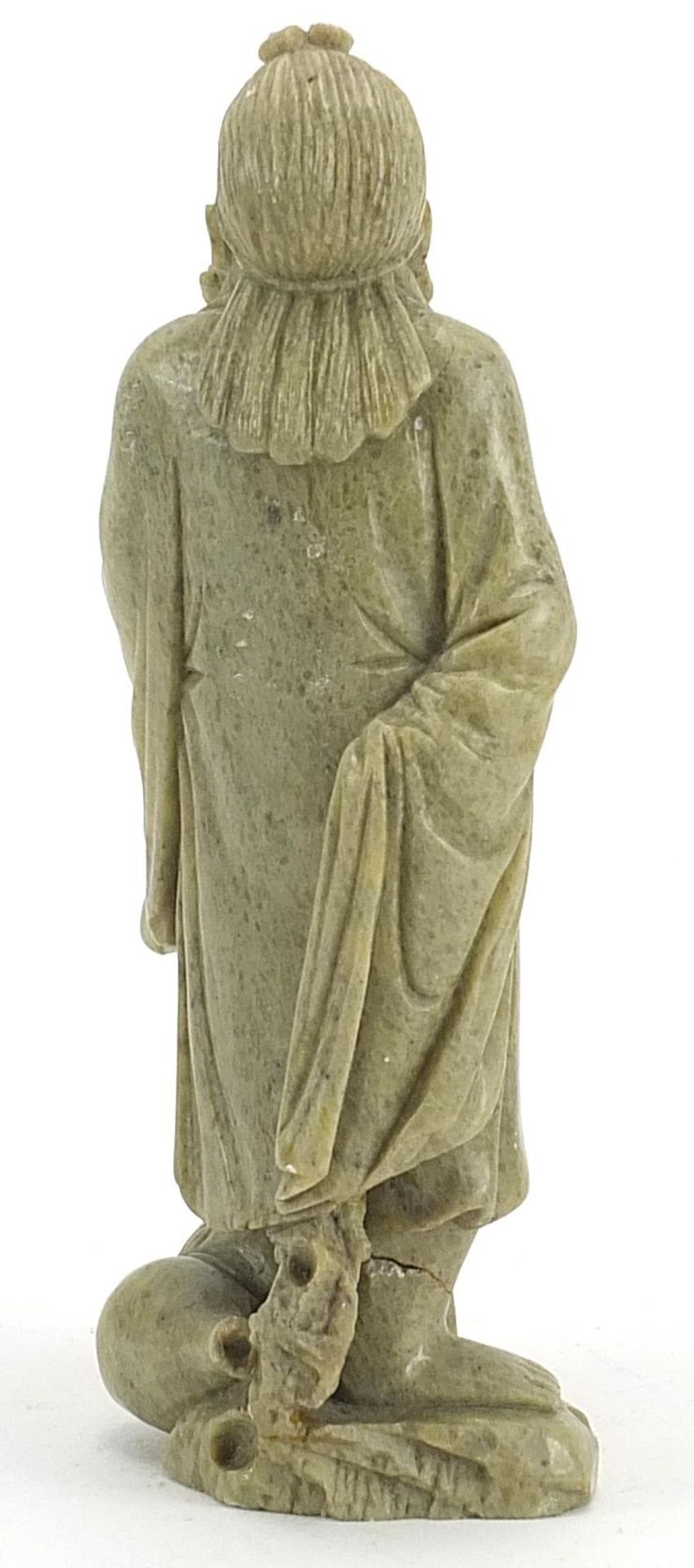 Chinese carved soapstone figure of an elder, 20.5cm high - Image 2 of 3
