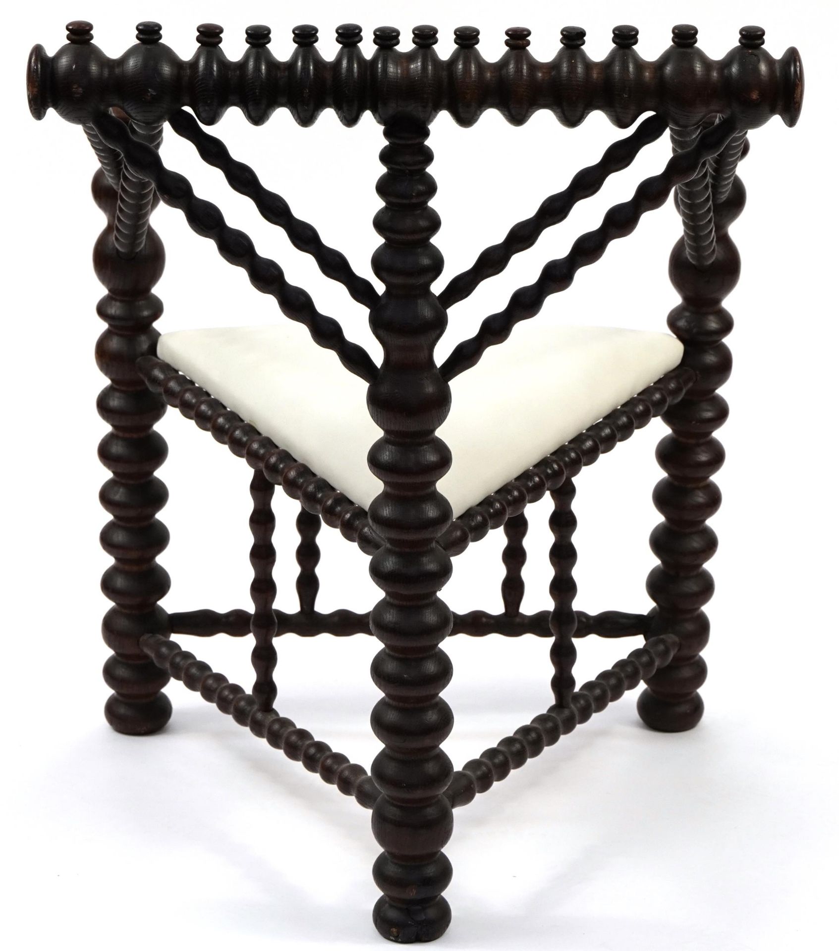 Antique oak turner's chair, 81.5cm high - Image 3 of 3