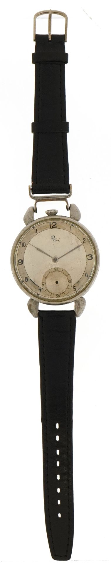 Omega, vintage gentlemen's manual wind wristwatch with silvered dial, the movement numbered 9888381, - Image 2 of 4