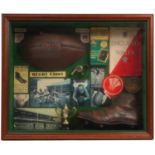 Glazed England V Wales Rugby Union diorama, 61cm x 51cm