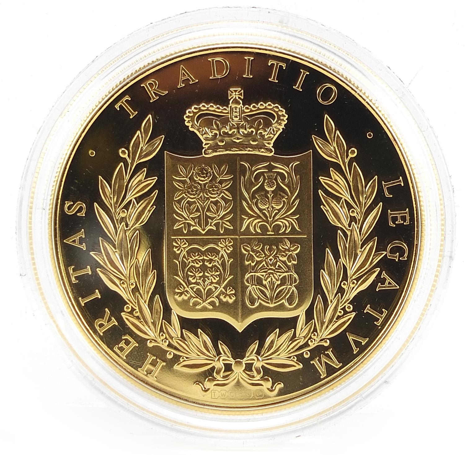 One ounce 9ct gold proof coin commemorating HRH Princess Charlotte with certificate and box, limited - Bild 3 aus 4