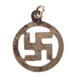 Silver swastika charm, 1.6cm high, 0.4g