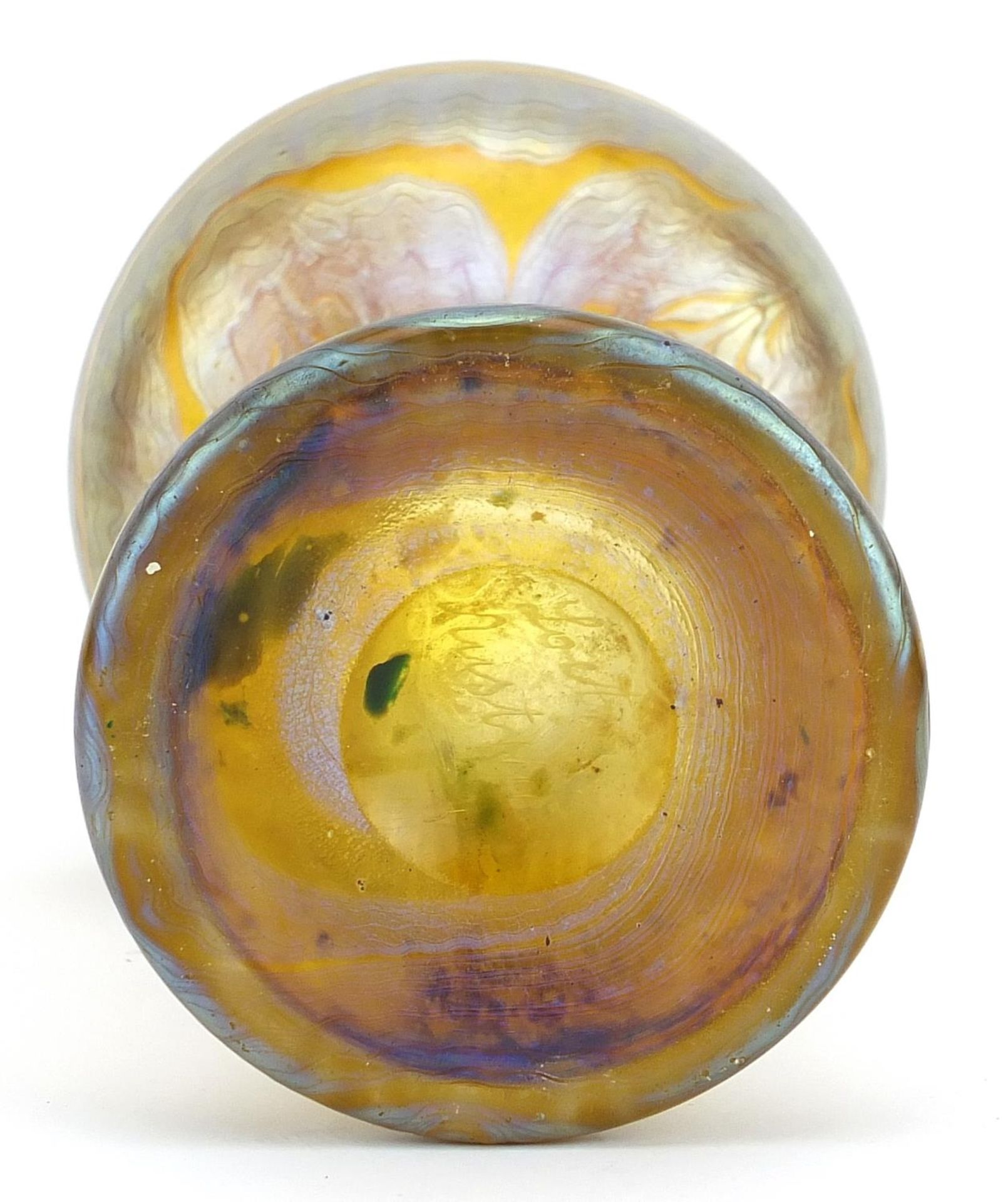 Loetz, Bohemian Art Nouveau Phaenomen glass vase signed Loetz Austria to the base, 16cm high - Image 3 of 3