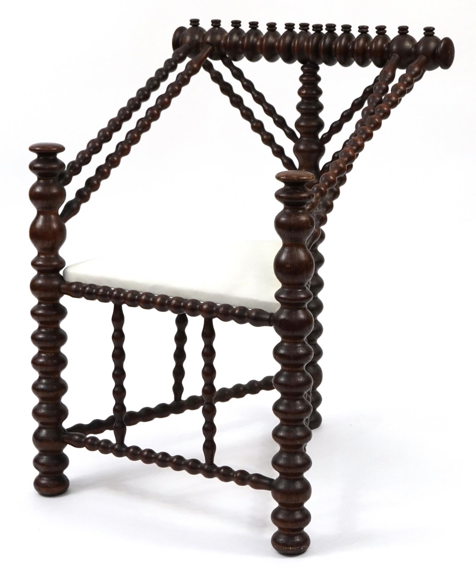 Antique oak turner's chair, 81.5cm high - Image 2 of 3