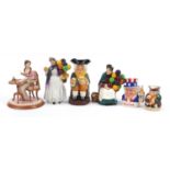 Collectable figurines and Toby jugs including Royal Doulton The Old Balloon Seller and limited