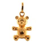 9ct gold teddy bear charm, 2.2cm high, 1.0g
