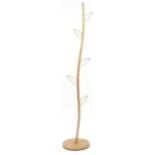 Gilt metal naturalistic hat and coat stand, 175cm high