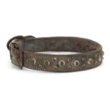 19th century spiked leather dog's collar