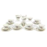 Aynsley Pembroke teaware including set of six trios, the largest piece 16cm in diameter