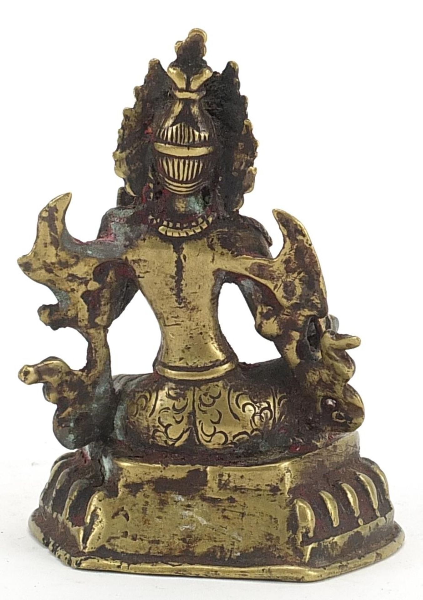 Tibetan patinated bronze figure of Buddha, 12cm high - Image 2 of 3