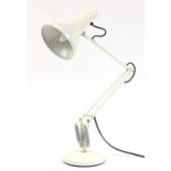 Vintage white enamelled Anglepoise lamp, 80cm high fully extended