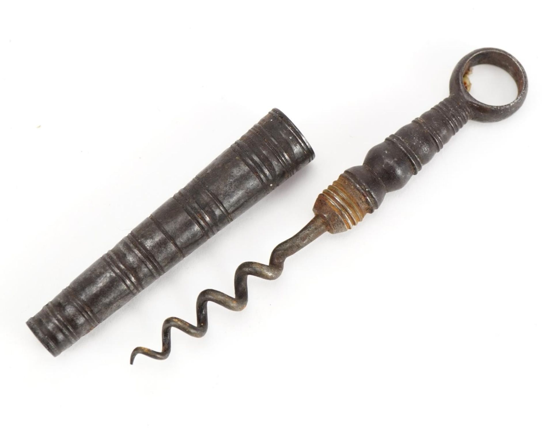 Georgian simple steel corkscrew, 10cm in length