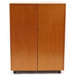 1960's Office magic box stationary cupboard, 112cm H x 54cm D x 84cm W opening to 169cm wide
