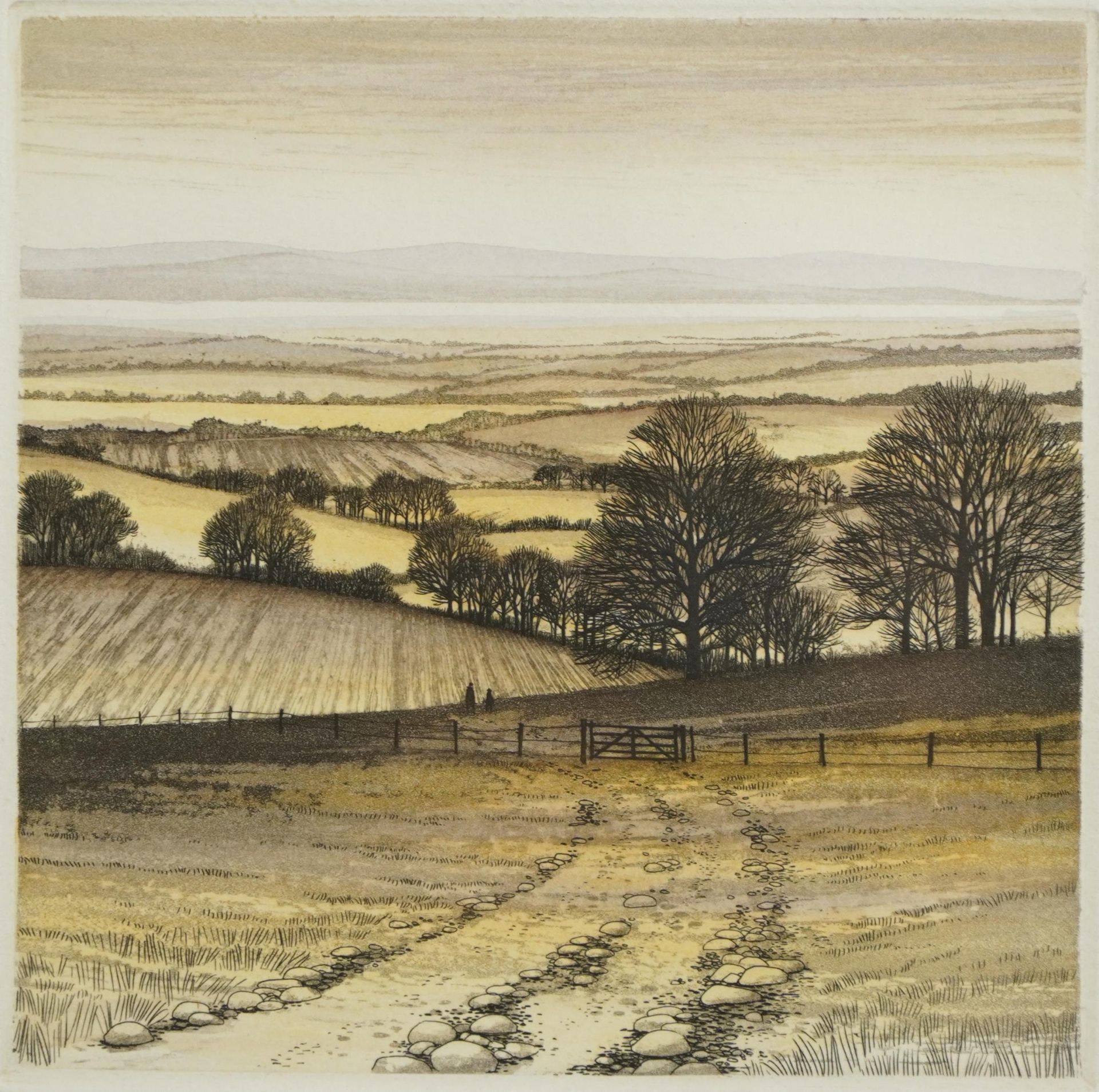 Kathleen Caddick - View of the Estuary, pencil signed print in colour, limited edition 3/150,