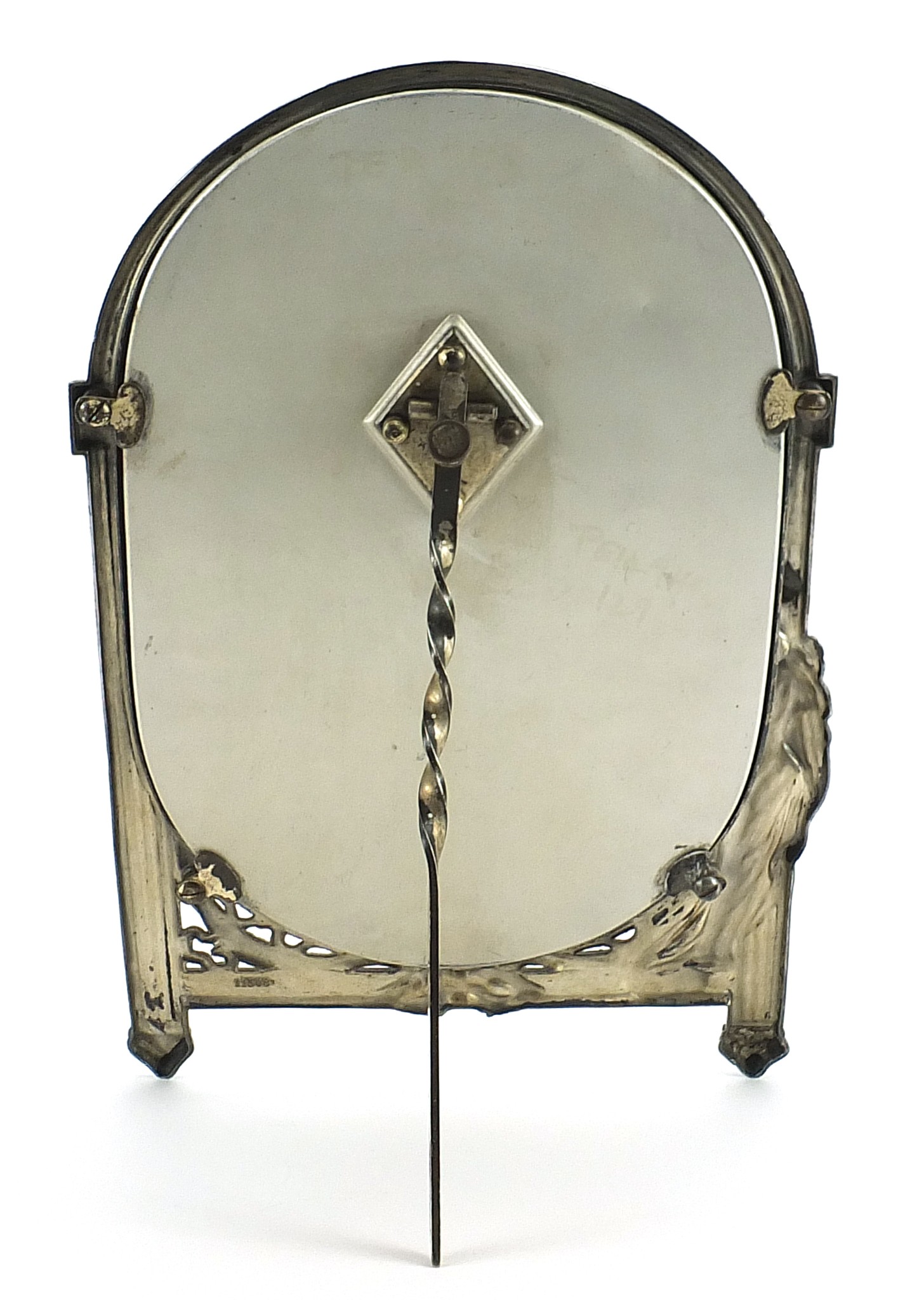 WMF, German Art Nouveau silver plated dressing table mirror with bevelled glass cast with a maiden - Bild 2 aus 4