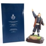 Ashmore for Worcester porcelain commemorative military figure raised on a wooden plinth display