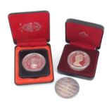 American and Canadian silver coinage comprising 1987 one ounce silver dollar, 1982 and 1974 Canadian