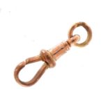 9ct rose gold jewellery clasp, 2.0cm in length, 1.4g