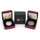 Two Royal Canadian Mint 2014 fine silver coins comprising twenty dollars and ten dollars with