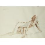 Quentin Blake - Study of a nude female, mixed media, mounted, framed and glazed, 71cm x 52cm