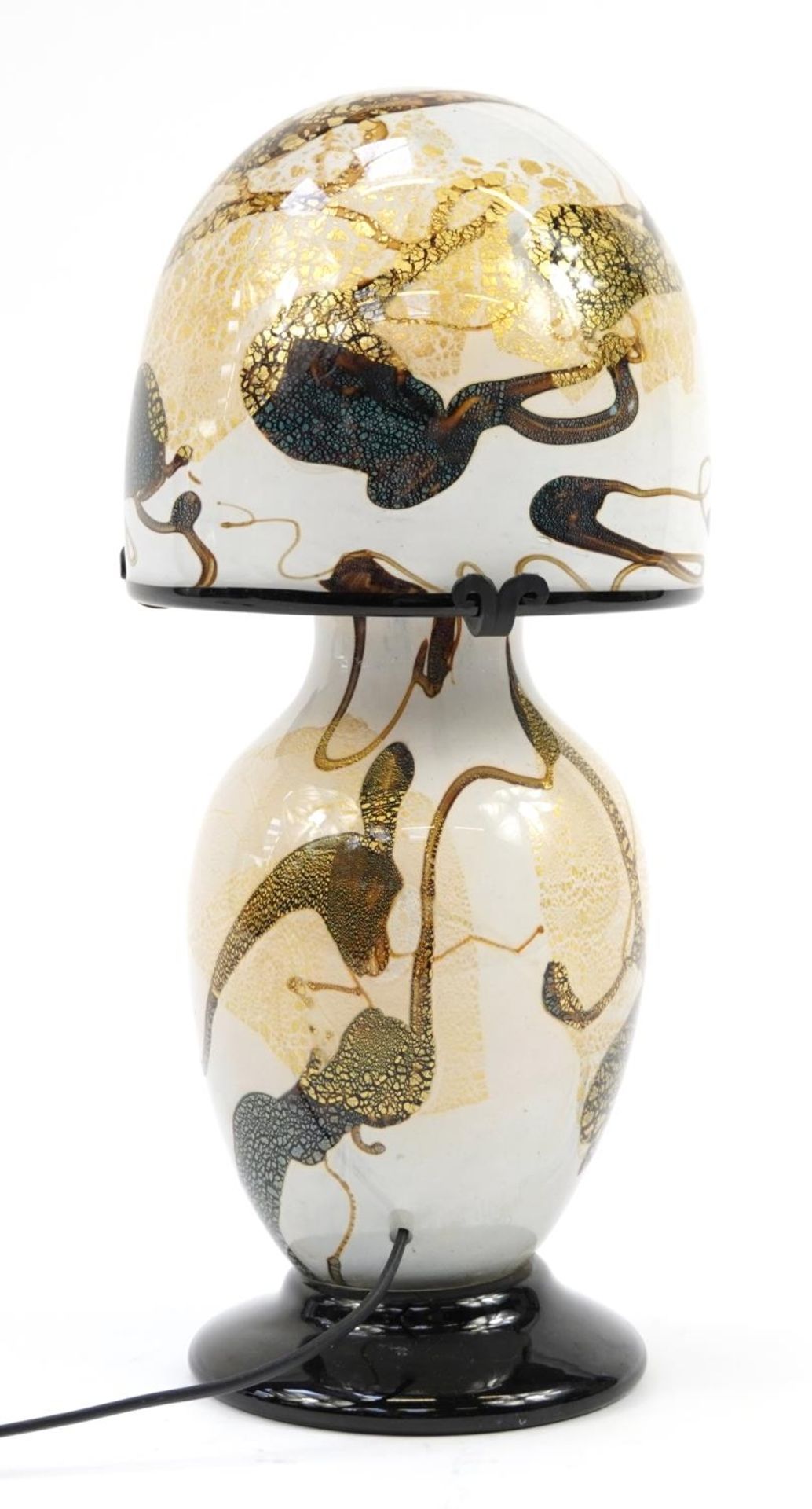 Jean Michel Operto art glass table lamp with shade, 41cm high - Image 2 of 3