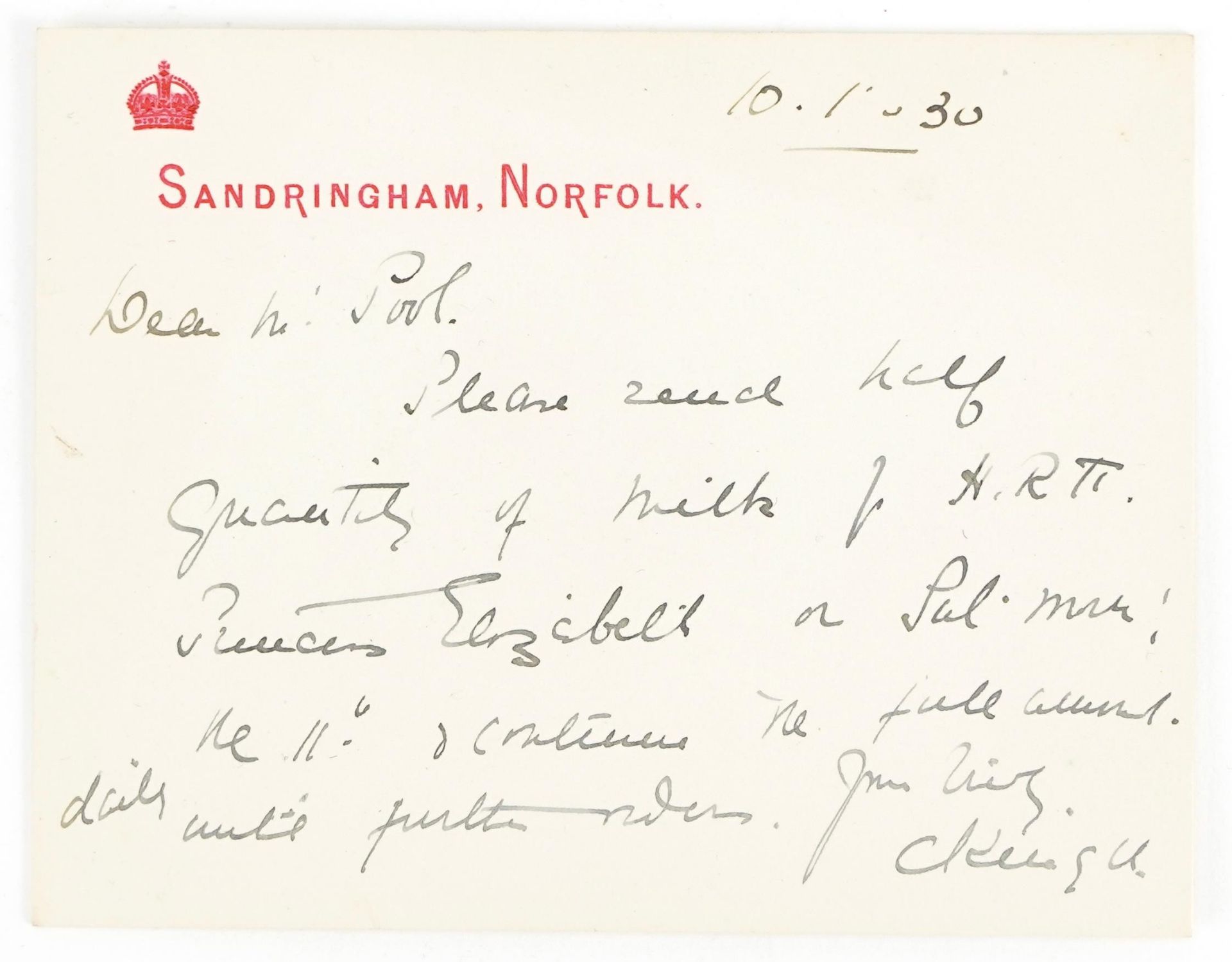 Queen Elizabeth II interest letter cards for 1929 and 1930 from the Sandringham Norfolk Estate to Mr - Image 5 of 5