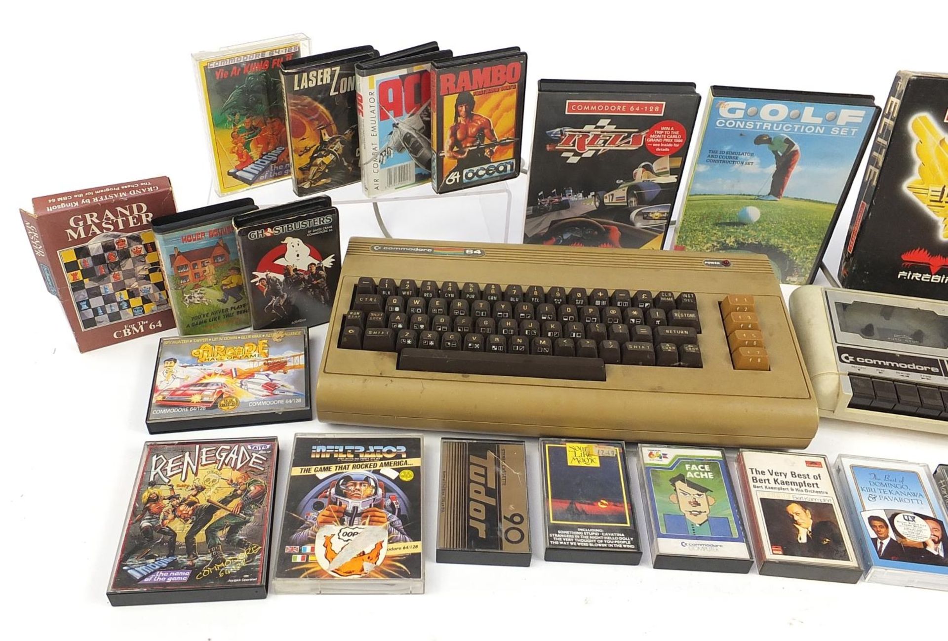 Vintage Commodore 64 console with a collection of games - Image 2 of 3
