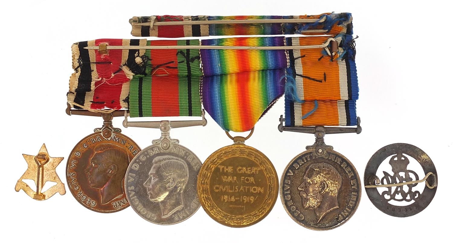 British military World War I and World War II four medal group with two badges, the Victory medal - Bild 2 aus 5