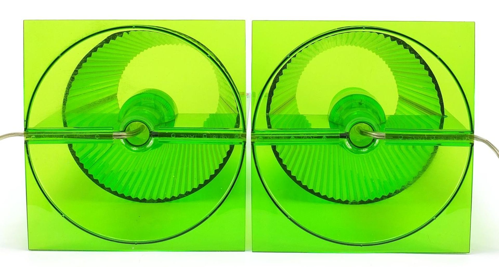 Ferruccio Laviani for Kartell, Pair of Take green Perspex table lamps, 30cm high - Image 3 of 4