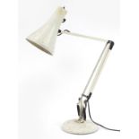 Vintage white enamel metal Anglepoise table lamp, 85cm high extended