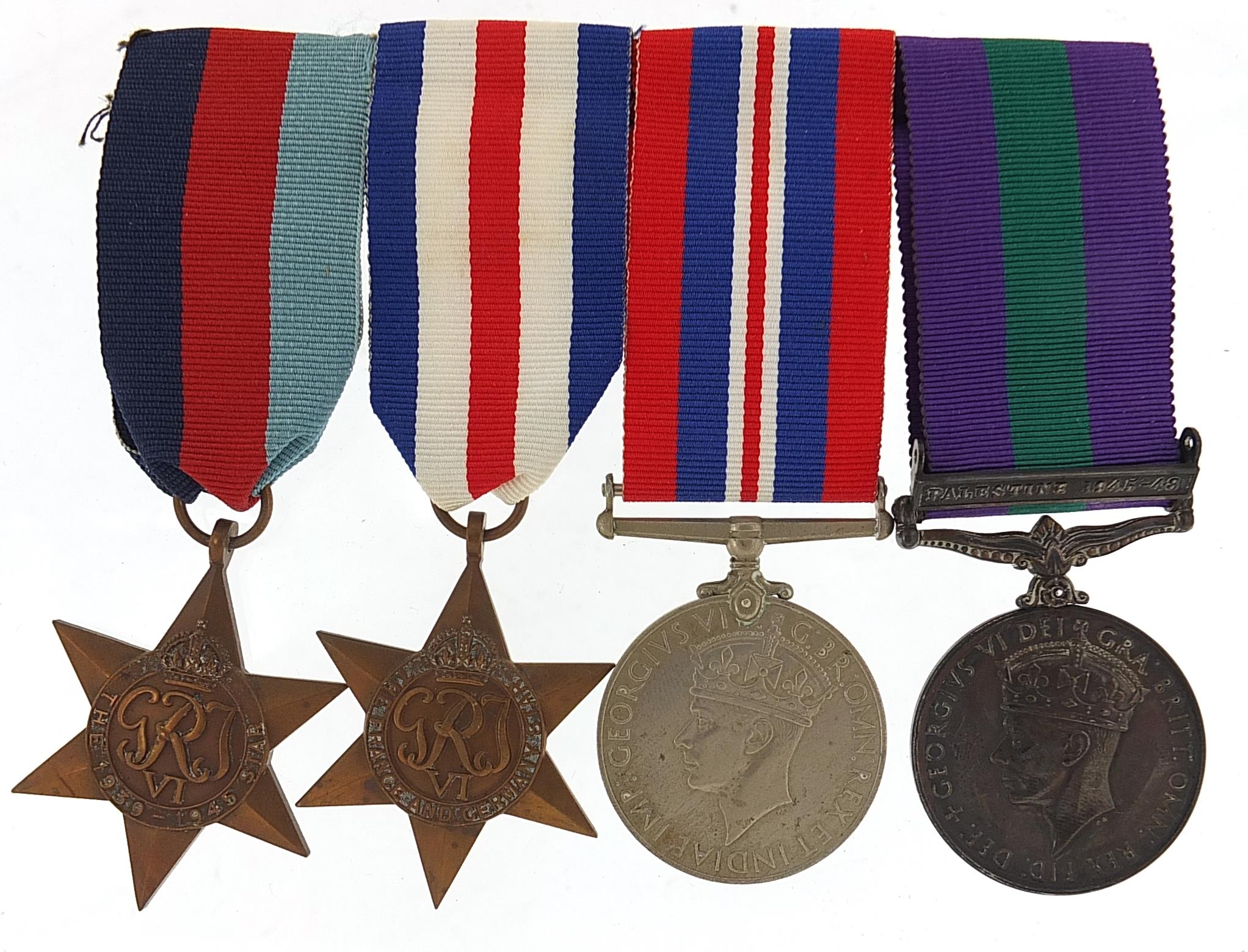 British military World War II four medal group relating to Private A T Thomas including George VI - Bild 3 aus 5