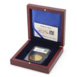 Elizabeth II 2013 one ounce gold Britannia one hundred pound coin housed in a date stamped case with