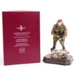 Ashmore for Worcester porcelain commemorative military figure raised on a wooden plinth base, A