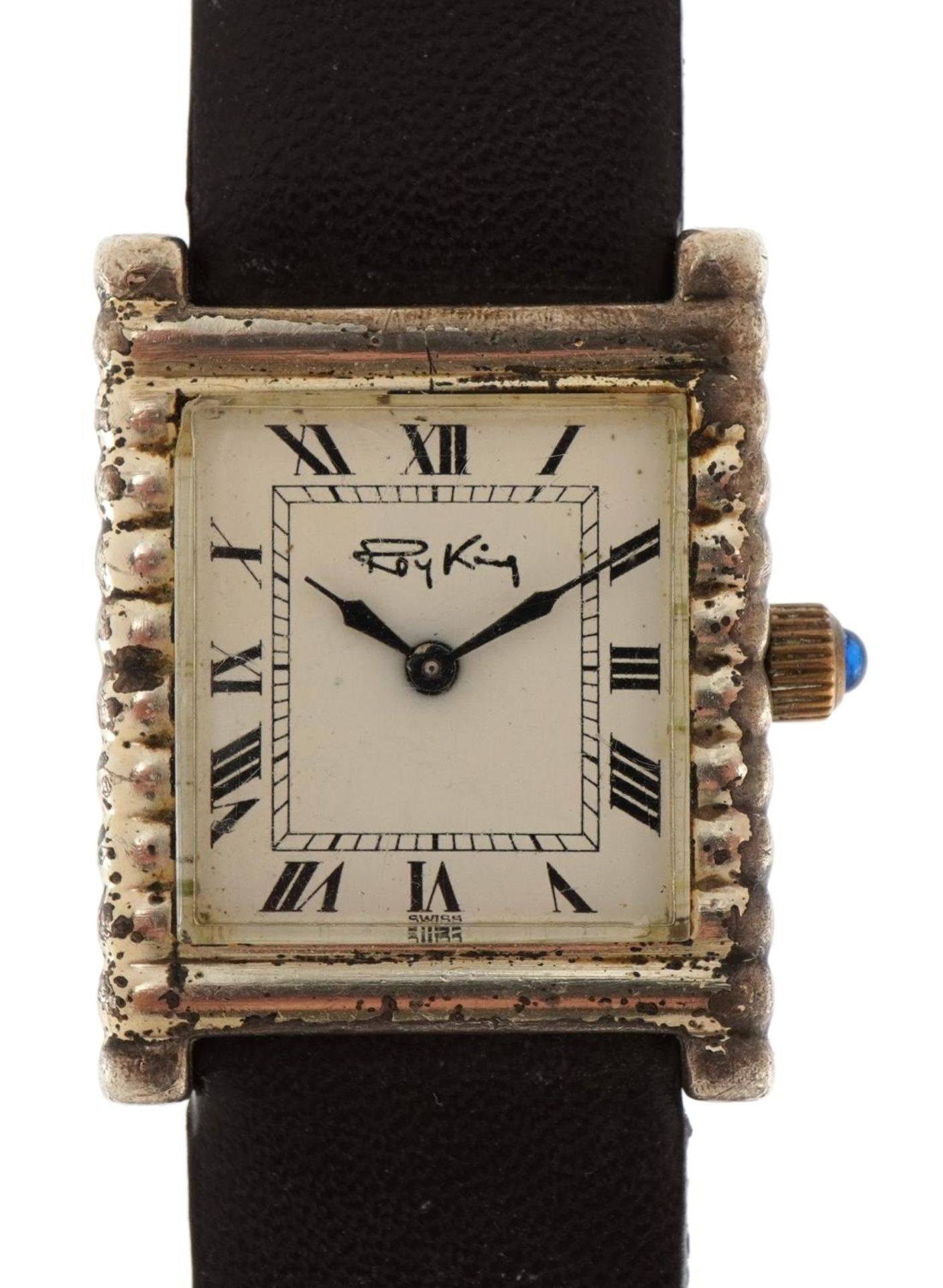 Roy King silver wristwatch, London 1975, 24mm wide