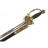 Victorian military interest court sword by A Linney of Regent Street London with scabbard and