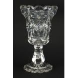 Victorian cut glass vase, 26cm high