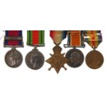 Five British military interest medals including World War I miniature trio