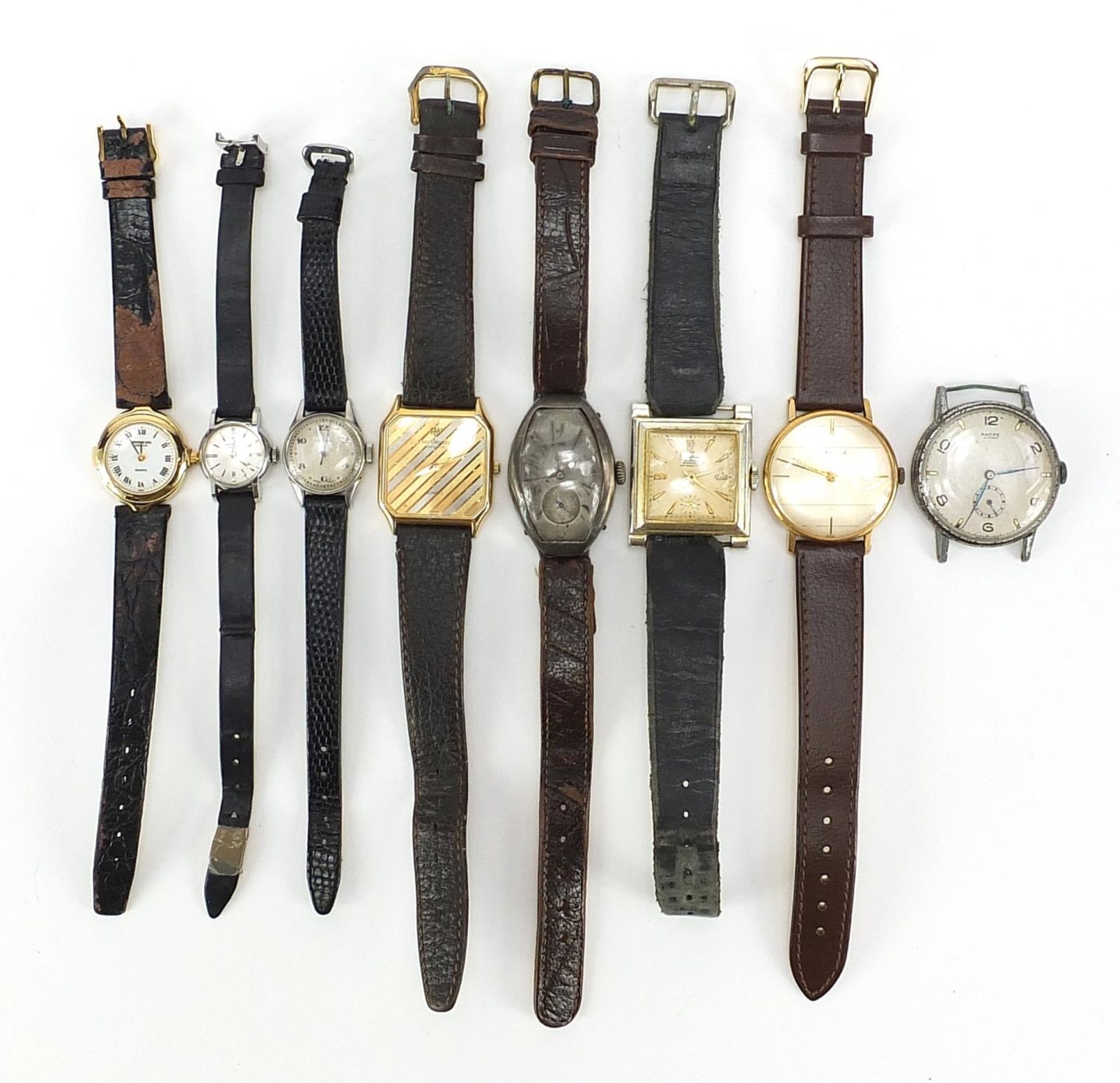 Eight vintage and later ladies and gentlemen's wristwatches including a Raymond Weil, Universal - Image 4 of 6