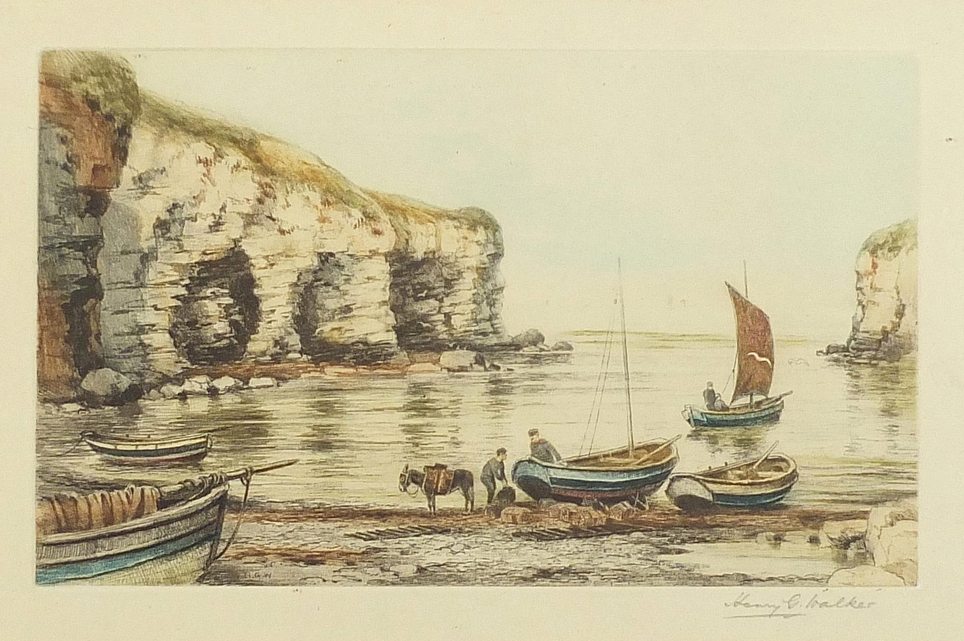 Henry George Walker - Flamborough Head and The 'Little Mint' of Brixham, pair of pencil signed - Bild 2 aus 11